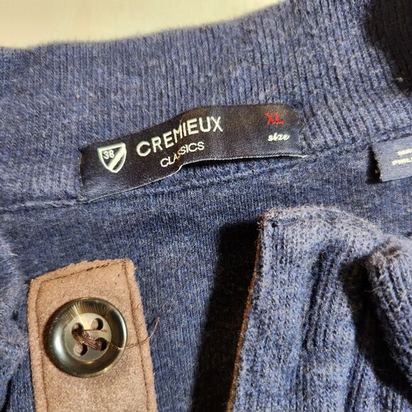 Cremieux Classic $95 XL‎ French Rib Mock Neck 1/4 Button Cotton Pullover Sweater - Picture 8 of 11